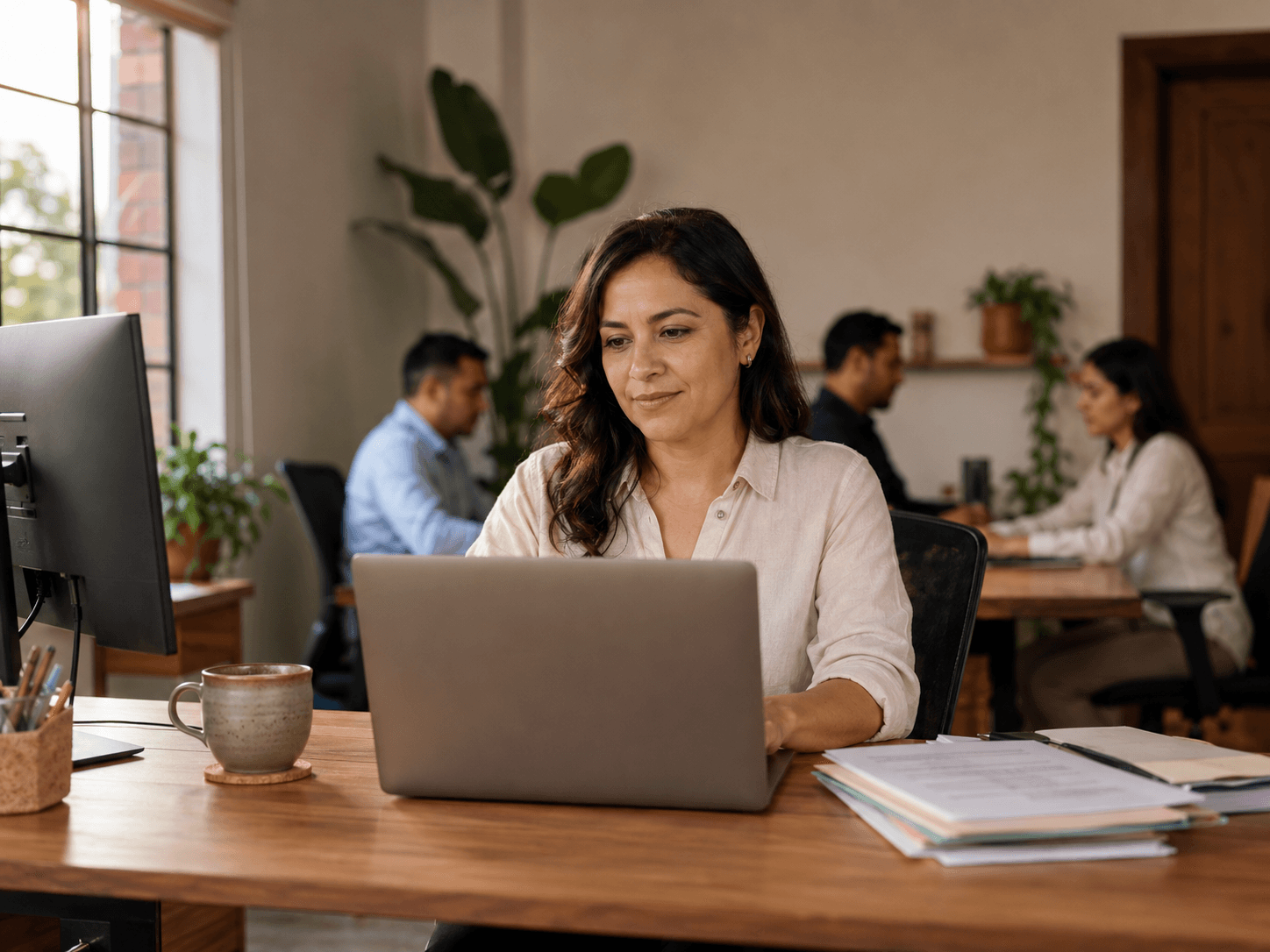 Propietaria de negocio trabajando en su oficina